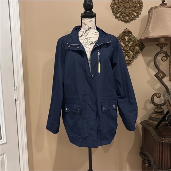 **IZOD Jacket Zip Closure Drawstring Waist Versatile Lightweight Front Pockets L - Picture 2 of 13